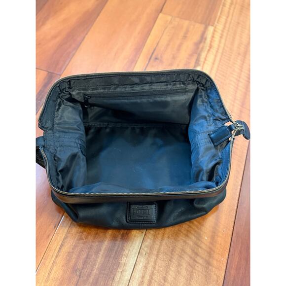 Fossil Black Leather Toiletry Shave Kit Bag Men’s - Picture 3 of 7